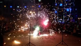 У новорічну ніч франківцям влаштували вогняне шоу (ВІДЕО)