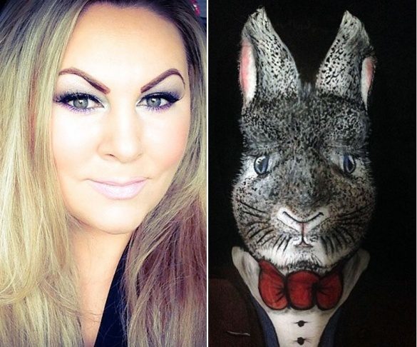 Жінка перетворила себе на Великоднього кролика лише з допомогою макіяжу (відео)