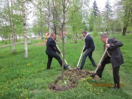 В Долині чиновники у костюмах садили дерева (ФОТО)