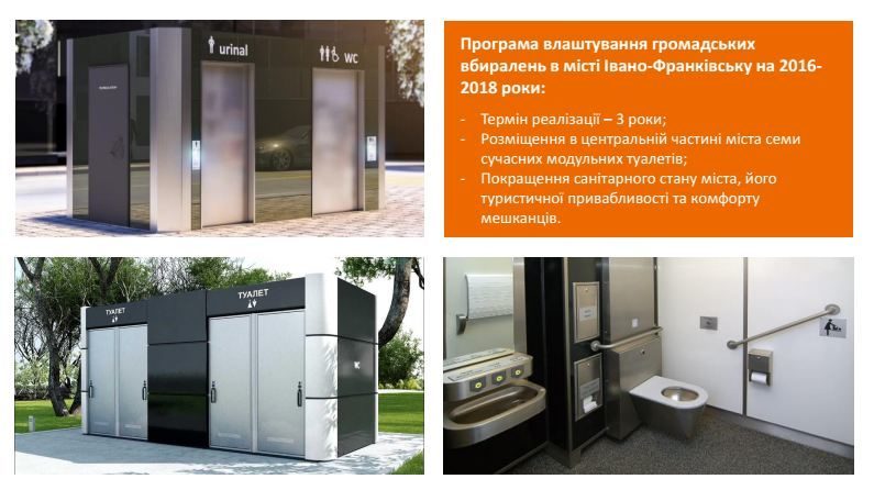 У центрі міста планують встановити сім сучасних громадських вбиралень