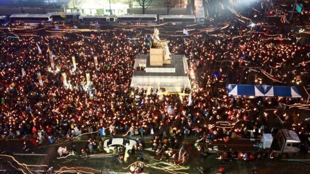 Близько півтора мільйона мешканців Південної Кореї протестують проти президента