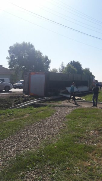 На Тисмениччині перевернулася вантажівка зі свиньми (ФОТОФАКТ)